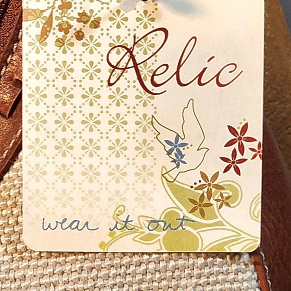 Relic Cream Woven Hobo Handbag With Brown Leather Decorative Straps. New Tags. - Picture 14 of 14